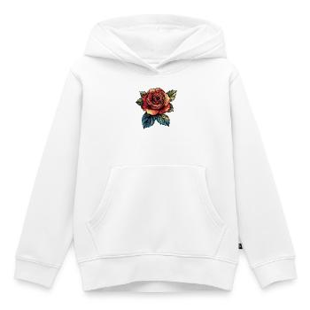 Rose Blume - Kinder Premium Organic Hoodie - Weiß - Vorne - AI Model Kid Female (0cm)