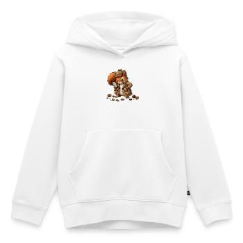 Manteau d’écureuil détective - Sweat Premium à capuche enfant bio - blanc - Devant - AI Model Kid Female (0cm)