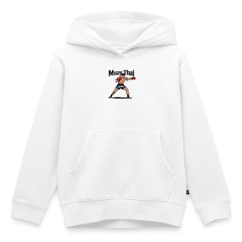 Muay Thai Kickboxing - Sweat Premium à capuche enfant bio - blanc - Devant - AI Model Kid Female (0cm)