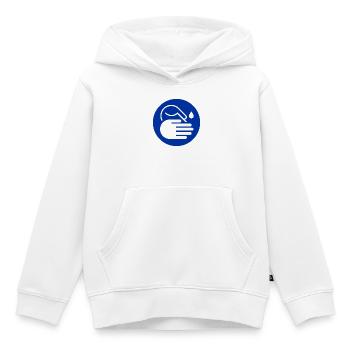Icône Laver les Mains - Sweat Premium à capuche enfant bio - blanc - Devant - AI Model Kid Female (0cm)