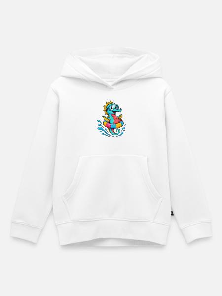 Lustiges Seepferd - Kinder Premium Organic Hoodie - Weiß
