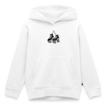 Patins à roulettes suspendus - Sweat Premium à capuche enfant bio - blanc - Devant - AI Model Kid Female (0cm)