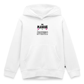 En Manque d'Attention - Sweat Premium à capuche enfant bio - blanc - Devant - AI Model Kid Female (0cm)
