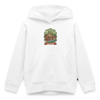 Zurich Grossmunster Retro Travel Badge - Kids Premium Organic Hoodie - white - Front - AI Model Kid Female (0cm)