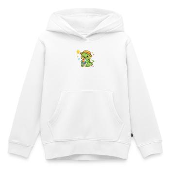 Sunny dinosaur with iced drink - Kids Premium Organic Hoodie - white - Front - AI Model Kid Female (0cm)
