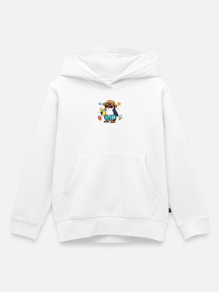 Sommer pinguin mit Drink - Kinder Premium Organic Hoodie - Weiß