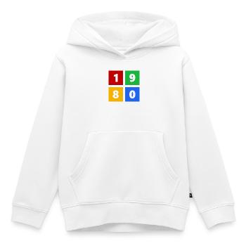 1980 - Sweat Premium à capuche enfant bio - blanc - Devant - AI Model Kid Female (0cm)