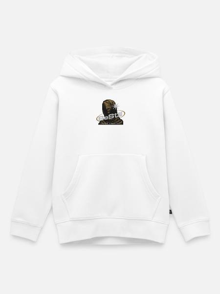 BeStill Ruhekunst Meditative Statue - Kinder Premium Organic Hoodie - Weiß