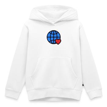 I Love This Planet - Kids Premium Organic Hoodie - white - Front - AI Model Kid Female (0cm)