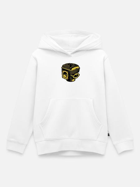 Zylinder Motorblock Moped Schrauber Zweitakter - Kinder Premium Organic Hoodie - Weiß