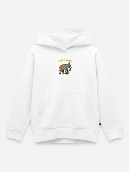 Éléphant de Thaïlande - Sweat Premium à capuche enfant bio - blanc