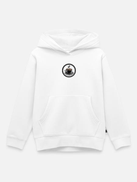 Kaffeetasse im Kreisring - Kinder Premium Organic Hoodie - Weiß