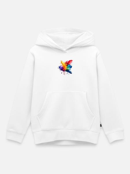 Farbspritzer Explosion - Kinder Premium Organic Hoodie - Weiß