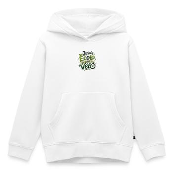 Je suis Ecolo je roule à Vélo - Sweat Premium à capuche enfant bio - blanc - Devant - AI Model Kid Female (0cm)