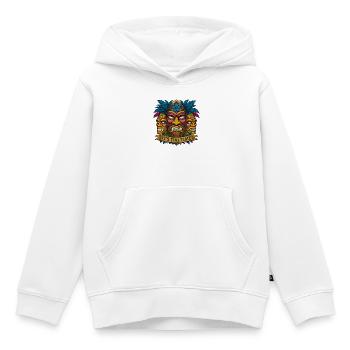 Tiki Time Masks Trio - Kids Premium Organic Hoodie - white - Front - AI Model Kid Female (0cm)