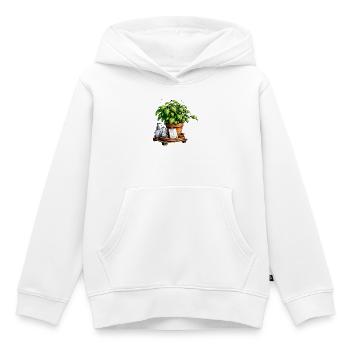 Pensée verte : plante en pot - Sweat Premium à capuche enfant bio - blanc - Devant - AI Model Kid Female (0cm)