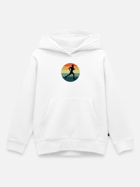 Geschenkidee für einen Running mit Running - Kinder Premium Organic Hoodie - Weiß