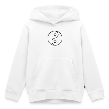 ying yang - Sweat Premium à capuche enfant bio - blanc - Devant - AI Model Kid Female (0cm)