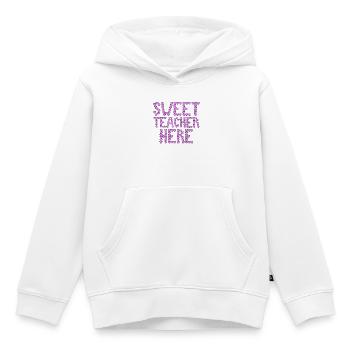 Süße Lehrerin hier Typografie - Kinder Premium Organic Hoodie - Weiß - Vorne - AI Model Kid Female (0cm)