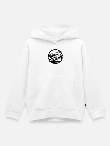 Auto Rennwagen Autorennen - Kinder Premium Organic Hoodie - Weiß