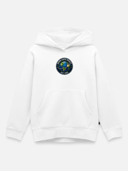Round Earth Society Globe Tee - Kinder Premium Organic Hoodie - Weiß