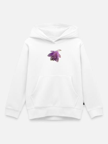 Macro_Purple_Hosta_Bloom - Kinder Premium Organic Hoodie - Weiß