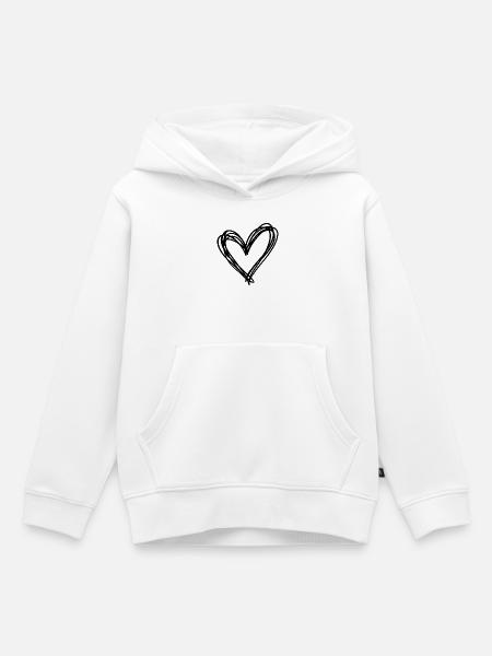 Herz - Kinder Premium Organic Hoodie - Weiß