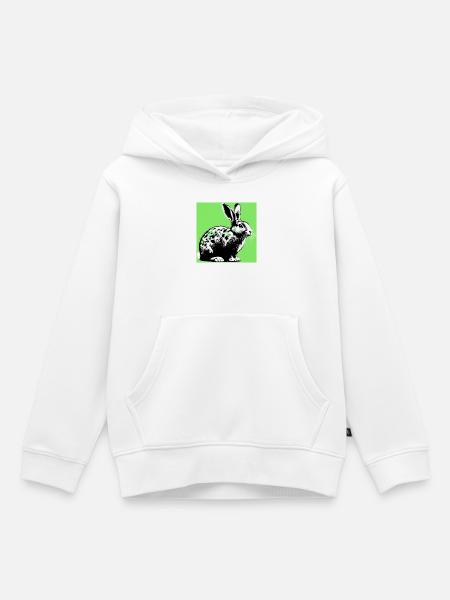 Kaninchen - Kinder Premium Organic Hoodie - Weiß