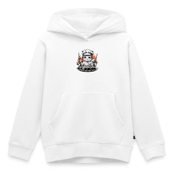 Cat as Chef Sushi Master - Kids Premium Organic Hoodie - white - Front - AI Model Kid Female (0cm)