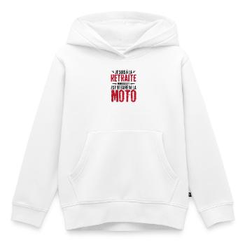Retraite motard cadeau humour motard retraité moto - Sweat Premium à capuche enfant bio - blanc - Devant - AI Model Kid Female (0cm)