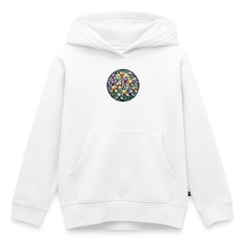 Cercle de vitrail Iris - Sweat Premium à capuche enfant bio - blanc - Devant - AI Model Kid Female (0cm)