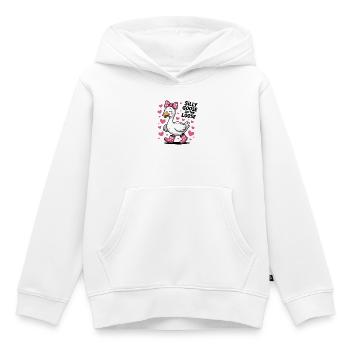 Oie Idiote Oie Mignonne - Sweat Premium à capuche enfant bio - blanc - Devant - AI Model Kid Female (0cm)