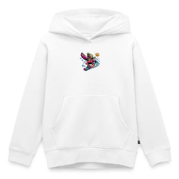 Flamingo snowboard in winter splendour - Kids Premium Organic Hoodie - white - Front - AI Model Kid Female (0cm)