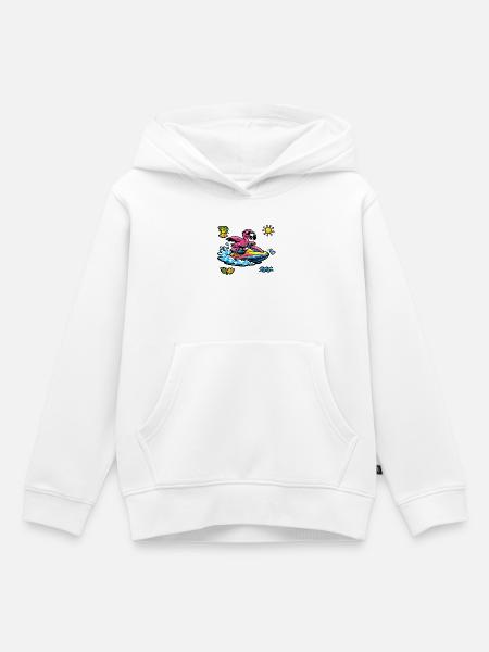 Flamingo Jet Ski Tropenfeeling - Kinder Premium Organic Hoodie - Weiß