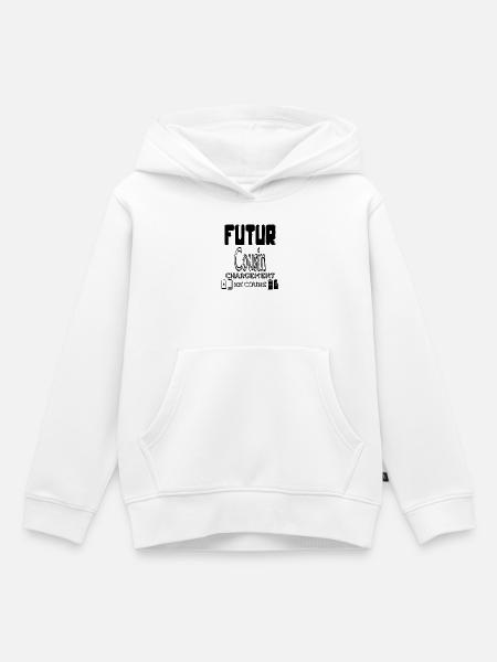 Futur Cousin Chargement En Cours - Sweat Premium à capuche enfant bio - blanc