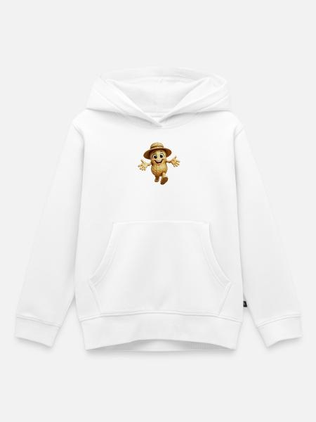 Gehende Erdnuss - Kinder Premium Organic Hoodie - Weiß
