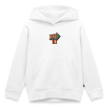 Pension Neon Arrow Sign - Kids Premium Organic Hoodie - white - Front - AI Model Kid Female (0cm)