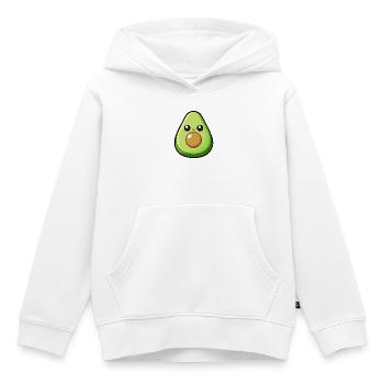 Avocat Kawaii Sourire - Sweat Premium à capuche enfant bio - blanc - Devant - AI Model Kid Female (0cm)