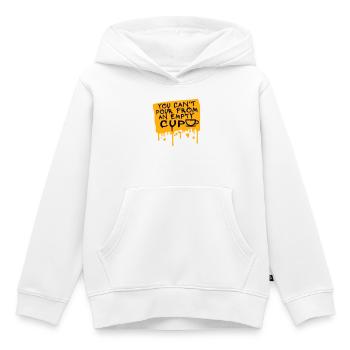 On ne peut pas verser dans un gobelet vide Soins personnels - Sweat Premium à capuche enfant bio - blanc - Devant - AI Model Kid Female (0cm)