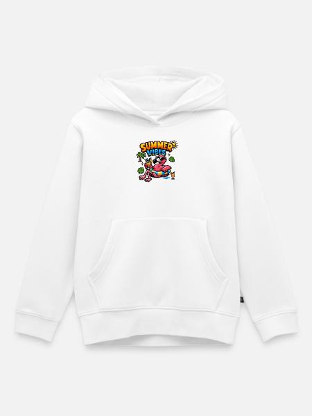 Sommer Vibes Flamingo Party - Kinder Premium Organic Hoodie - Weiß