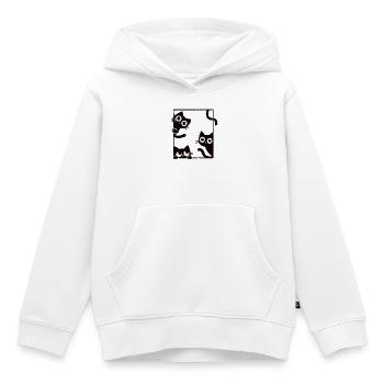 Curious Cats - Felines In Frame - Kids Premium Organic Hoodie - white - Front - AI Model Kid Female (0cm)