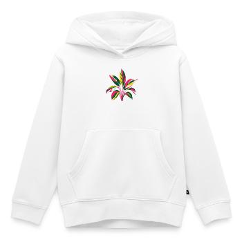 Plante tropicale colorée | Motif de l’art botanique - Sweat Premium à capuche enfant bio - blanc - Devant - AI Model Kid Female (0cm)