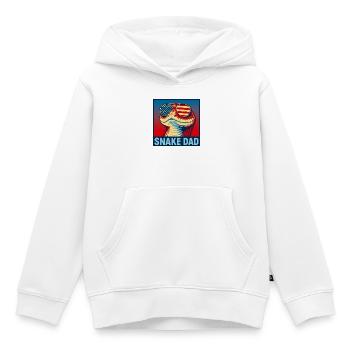 Papa Serpent Patriote – Serpent Drôle - Sweat Premium à capuche enfant bio - blanc - Devant - AI Model Kid Female (0cm)