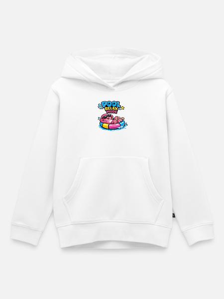 Pool Relax Mode - Kinder Premium Organic Hoodie - Weiß