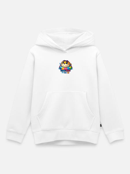 Float Mode Pufferfisch - Kinder Premium Organic Hoodie - Weiß