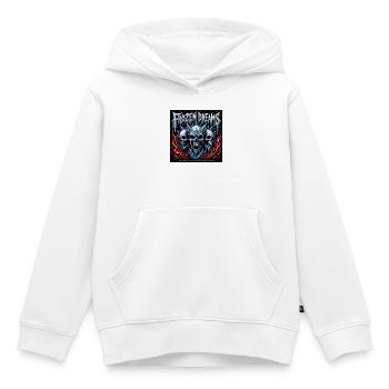 Rêves Gelés Crânes de Feu de Glace - Sweat Premium à capuche enfant bio - blanc - Devant - AI Model Kid Female (0cm)