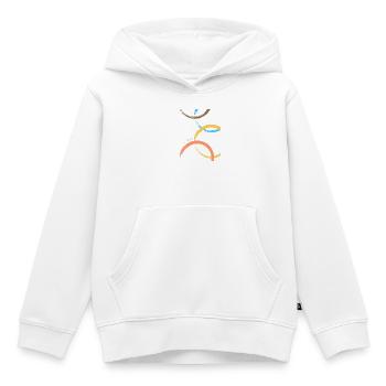 Cercles colorés sur la route - Sweat Premium à capuche enfant bio - blanc - Devant - AI Model Kid Female (0cm)