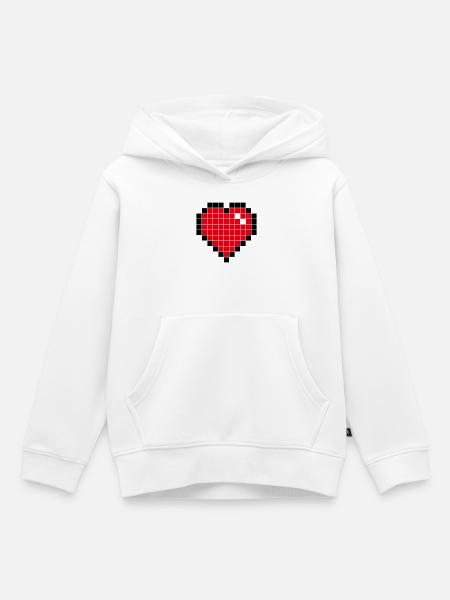 heart - Kinder Premium Organic Hoodie - Weiß