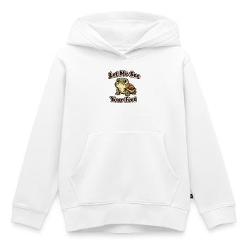 Montre-moi tes pieds – Tortue - Sweat Premium à capuche enfant bio - blanc - Devant - AI Model Kid Female (0cm)