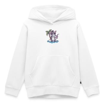 Palmier d’été zèbre - Sweat Premium à capuche enfant bio - blanc - Devant - AI Model Kid Female (0cm)